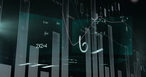 Digital Animation of Mathematical Formulas on Black Background