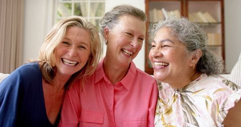 Happy Senior Women Enjoying Friendship at Home - Download Free Stock Images Pikwizard.com