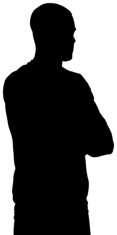 Sportsman silhouette on transparent background for digital use