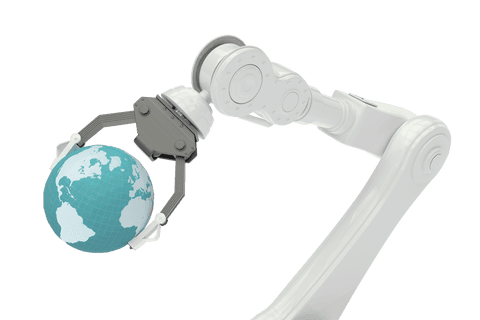 Robotic Arm Holding Colorful Globe on Transparent Background - Download Free Stock Videos Pikwizard.com