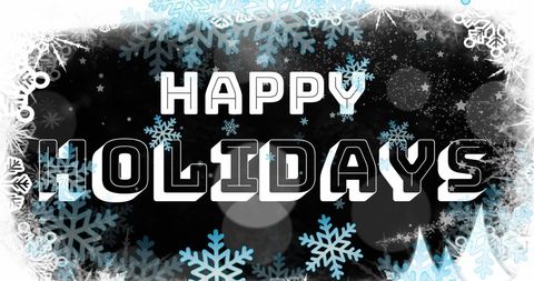 Festive Christmas Snowflakes Happy Holidays Text on Starry Background - Download Free Stock Images Pikwizard.com