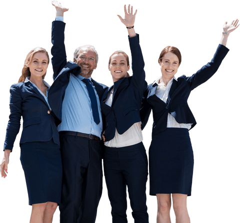 Transparent Cheerful Business Team Celebrating Outdoors - Download Free Stock Videos Pikwizard.com