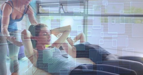 Fitness Group Training with Digital Analytics Overlay