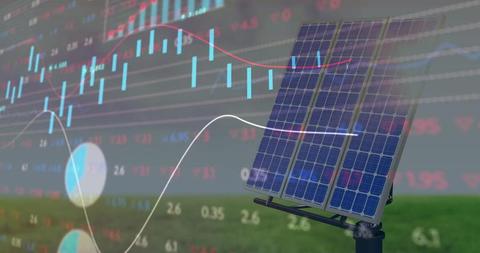 Financial Analysis Overlay on Solar Energy Panel Illustration - Download Free Stock Images Pikwizard.com