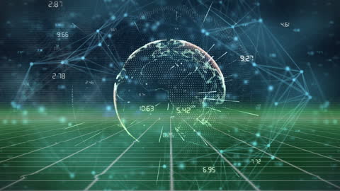 Digital Globe Surrounded by Network Connections and Data Points