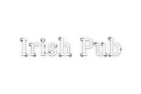 Irish pub typography on transparent background vector
