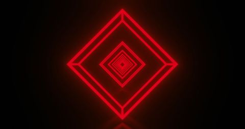Glowing red geometric diamond shapes on black background