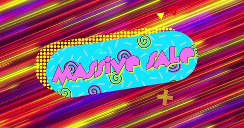 Dynamic Sale Banner on Vibrant Light Trails Background