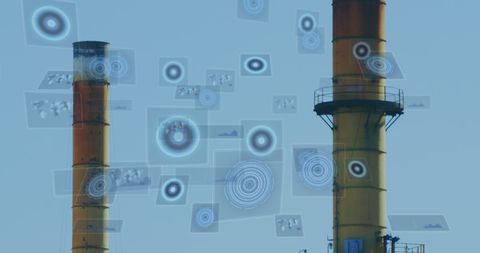 Digital Data Overlay on Industrial Chimneys Visualizing Connectivity