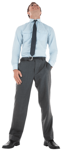 Confident Businessman Standing in Transparent Background
