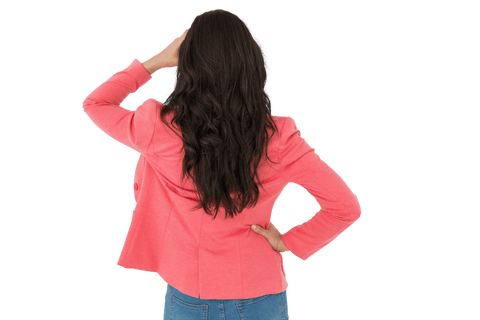 caucasian woman holding head back view transparent background - Download Free Stock Videos Pikwizard.com