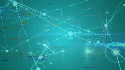 Network Connections with Digital Glitch and Scanning Overlay