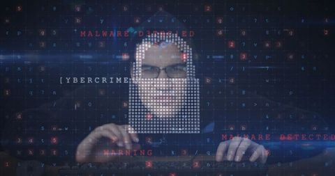 Anonymous Hacker Typing Computer Warns Against Cyber Crime - Download Free Stock Images Pikwizard.com