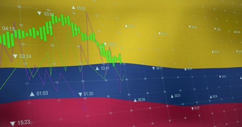 Colombia Flag And Financial Analytics Integration - Download Free Stock Images Pikwizard.com