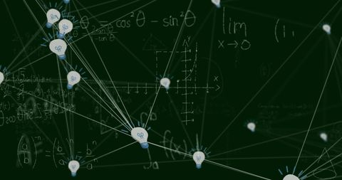 interconnected nodes over mathematical equations concept - Download Free Stock Images Pikwizard.com