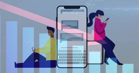 Digital Connectivity with People Interacting on Oversized Smartphone