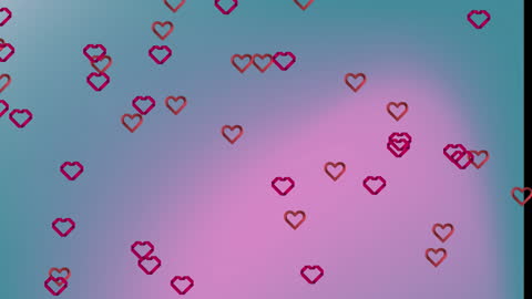Floating Heart Animation on Vibrant Gradient Background