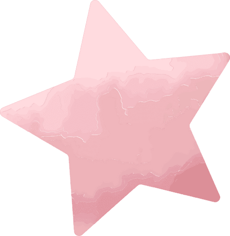 Pastel pink star with gradient transparent design