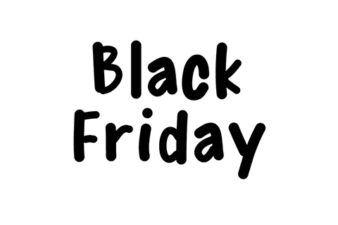 Black friday text graphic on transparent background for retail promotions