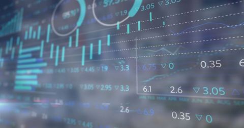 Futuristic Financial Dashboard Display with Data Visualization