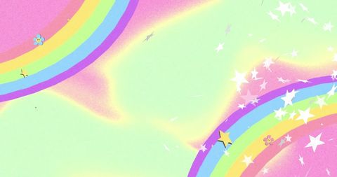 colorful background with rainbows and flowers - Download Free Stock Images Pikwizard.com