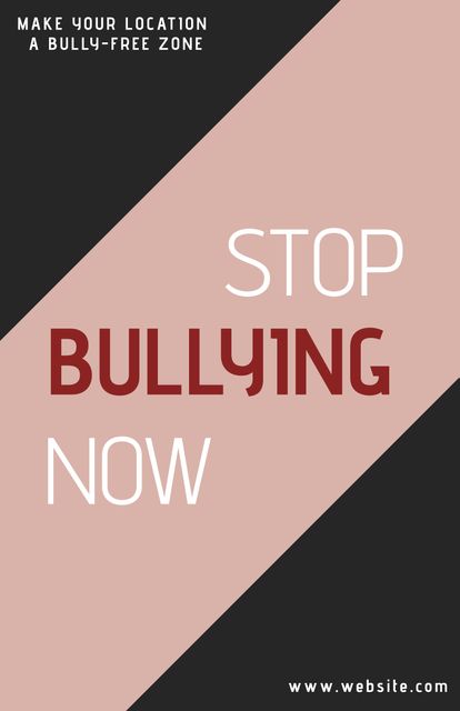 Stop Bullying Now Campaign Poster with Bold Design - Download Free Stock Templates Pikwizard.com