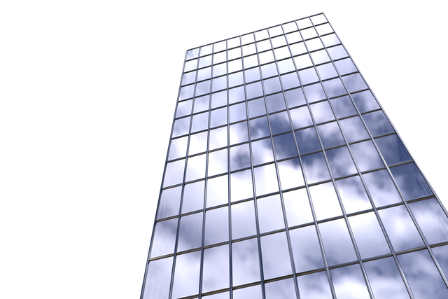 Transparent Modern Building Reflecting Cloudy Sky - Download Free Stock Videos Pikwizard.com