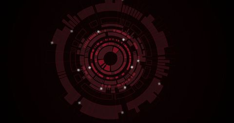Futuristic Tech Interface with Digital Red Circles on Black Background - Download Free Stock Images Pikwizard.com