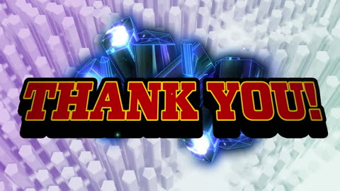 Colorful Thank You Graphic with Geometric Background
