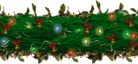 Transparent Christmas Wreath with Bells and Lights