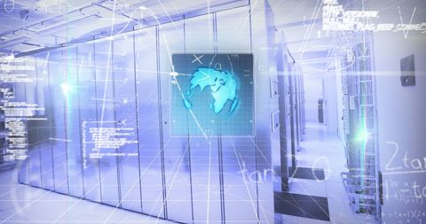 Data Processing with Digital Server Room and Virtual Interface