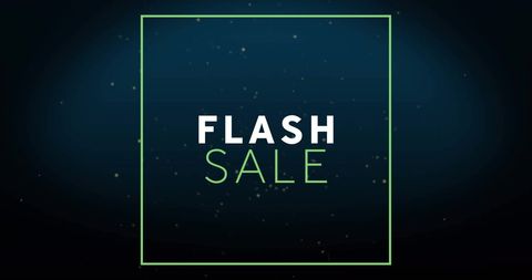 Flash sale announcement banner with sparkling background
