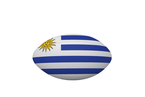 Transparent Rugby Ball with Uruguay Flag Design for Patriotic Sports Enthusiasm