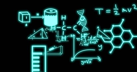 Futuristic Scientific Formulas and Equations in Neon Glow - Download Free Stock Images Pikwizard.com