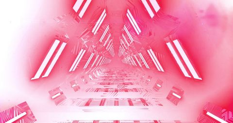 Futuristic Red Light Tunnel Vortex in Motion