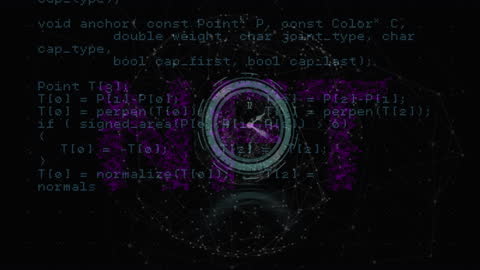 Futuristic Data Processing Overlap with Clock and Globe Connections
