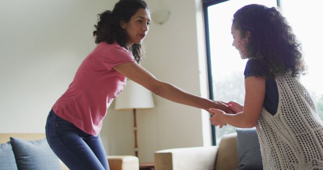 Mother and Daughter Bonding in Living Room - Download Free Stock Images Pikwizard.com