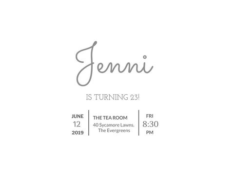 Elegant Minimalist Birthday Invitation Design - Download Free Stock Templates Pikwizard.com