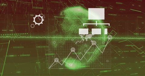 Digital Data Analytics Over Green Globe for Futuristic Technology Concepts - Download Free Stock Images Pikwizard.com