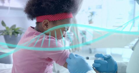 Healthcare innovation: young girl receiving medical injection