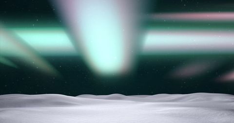 Winter Aurora Borealis Over Snowy Landscape