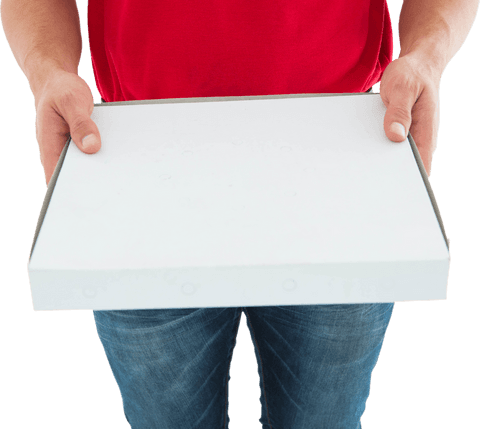 delivery person holding transparent blank pizza box - Download Free Stock Videos Pikwizard.com