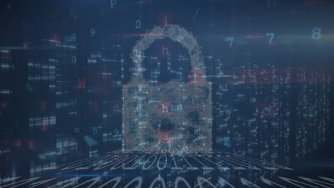 Conceptual Digital Security Padlock Visualization