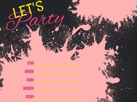Colorful Blank Party Invitation Template with Splatter Design - Download Free Stock Templates Pikwizard.com