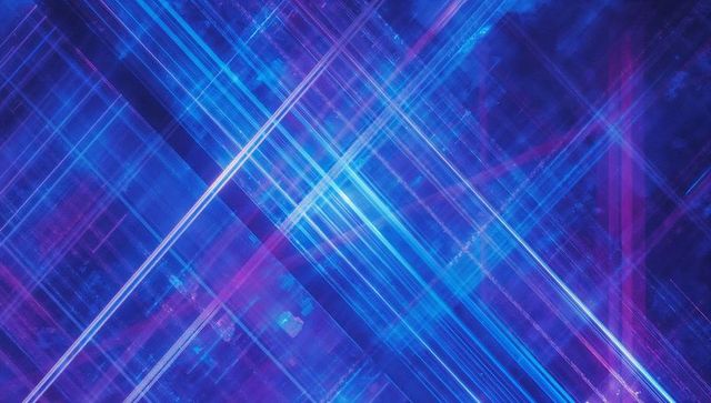 Abstract Neon Lines Creating Layered Grid