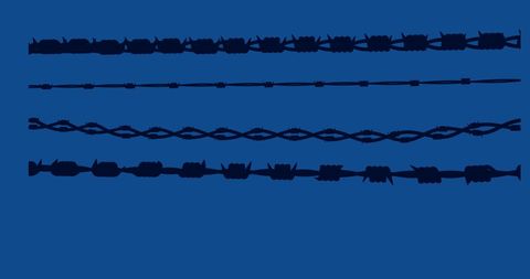 Silhouette of Barbed Wire on Blue for Refugee Awareness