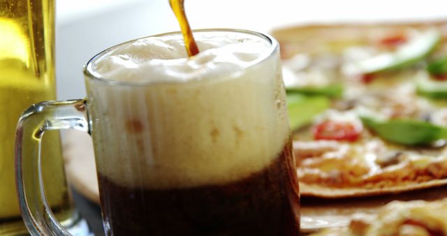 Refreshing Beer Mug and Delicious Pizza - Download Free Stock Images Pikwizard.com