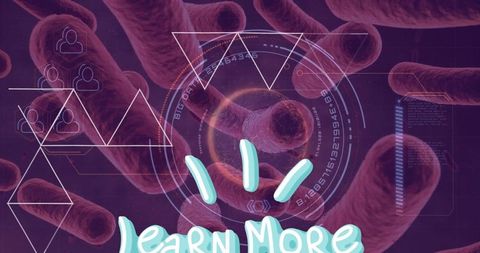 Futuristic Microbiology Bacteria Visualization with Technology Elements - Download Free Stock Images Pikwizard.com