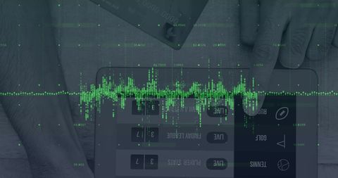 Financial Data Analytics on Tablet with Digital Overlay Concept