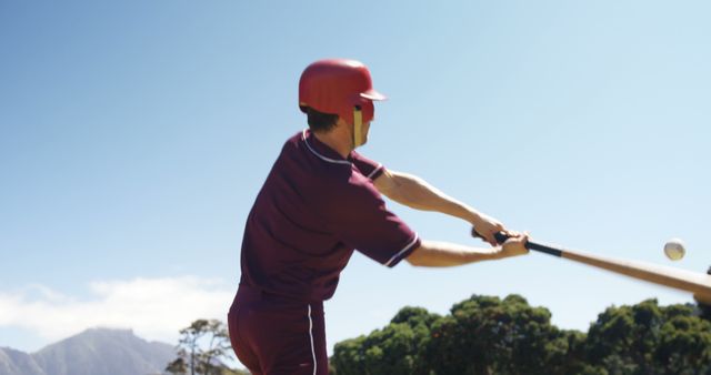 Baseball Player Hitting a Baseball on Field - Download Free Stock Images Pikwizard.com